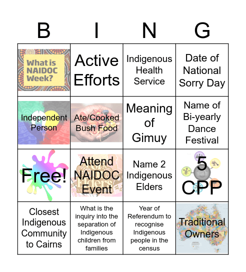 NAIDOC BINGO 2023 Bingo Card