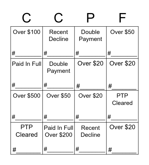 CCPF BINGO Card