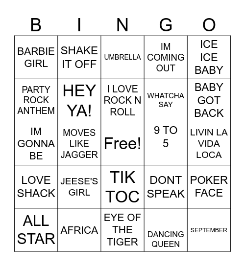 CROWD FAVS Bingo Card