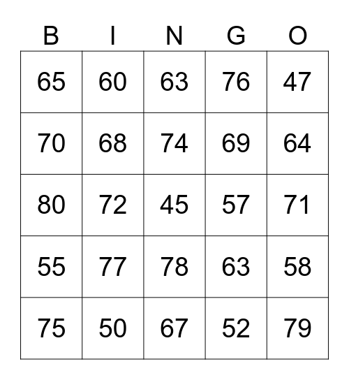 Retire Bingo Card