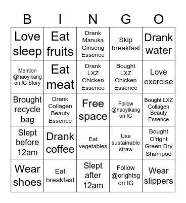 BABY FAIR BINGO Card