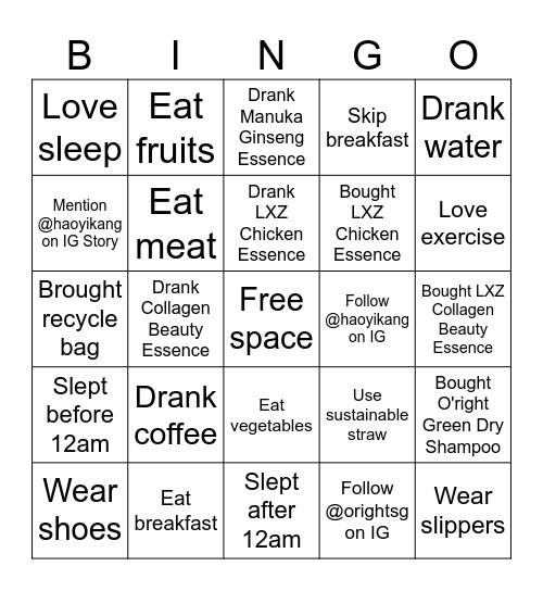 BABY FAIR BINGO Card