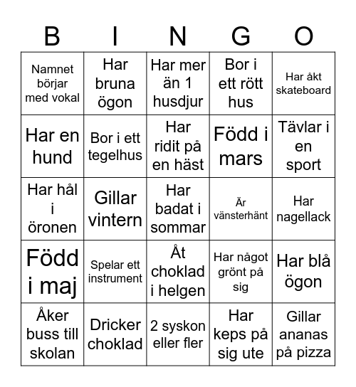 Lära känna Bingo Card