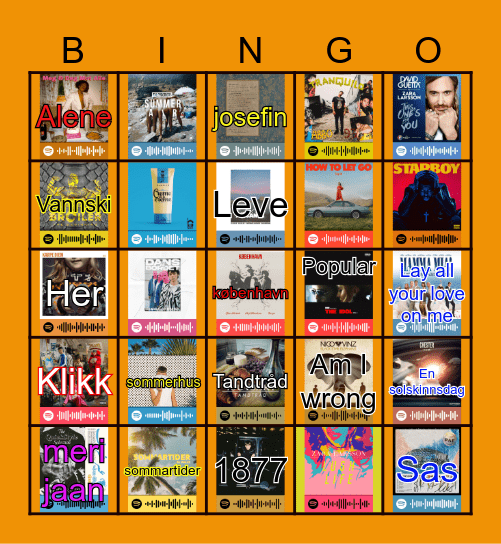 MUSIKK BINGO Card