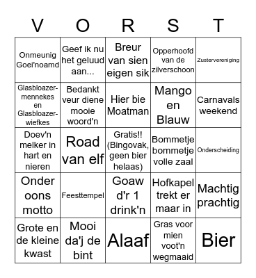 Road van Elf Bingo Card