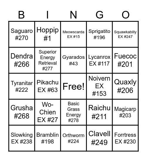 Iono #269 Win Instantly Bingo Card