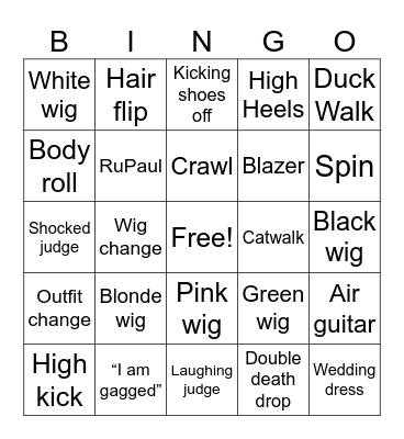 Drag Bingo - PRIDE 2023 Bingo Card