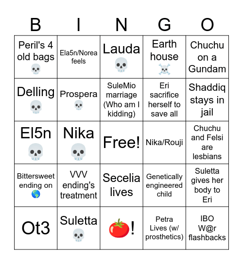G Witch Season Finale Bingo Card