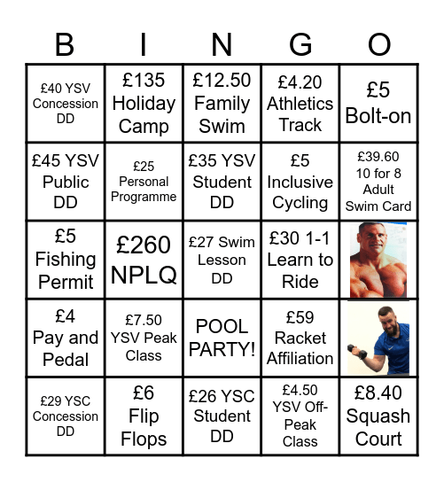 York Sport Bingo Card