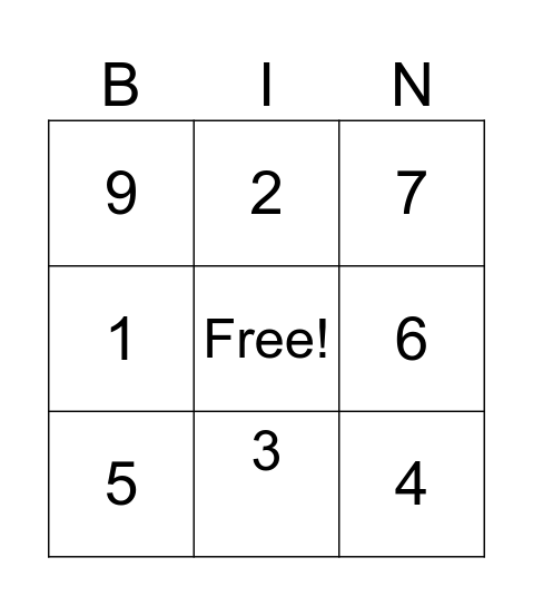 a Bingo Card