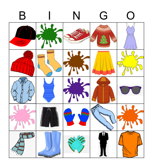 La ropa Bingo Card