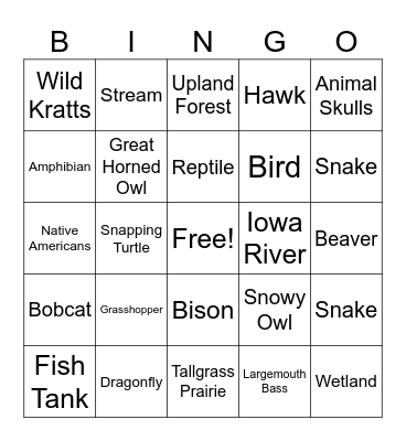 Calkins Camp Bingo Card