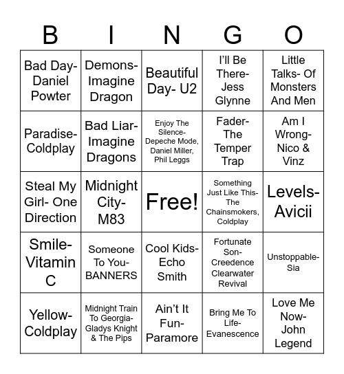 HEARDLE BINGO Card