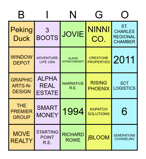 TENANT BINGO Card