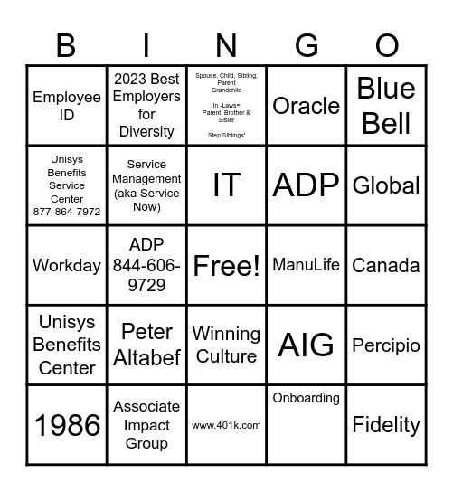 Know the Other U Bingo Card