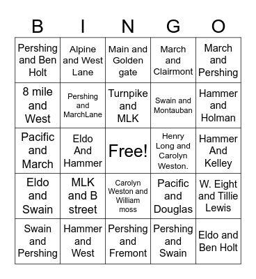 #SPFD Bingo sideshow 2023 Bingo Card