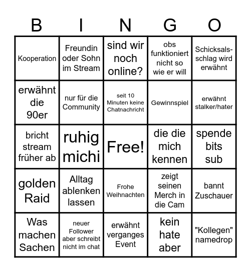 RumoraTV Bingo Card