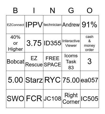 Team Kern Bingo Card