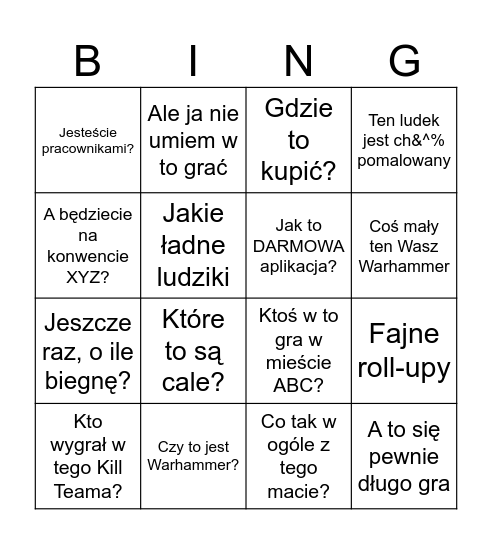 Pokazy OPR-a - bingo Card