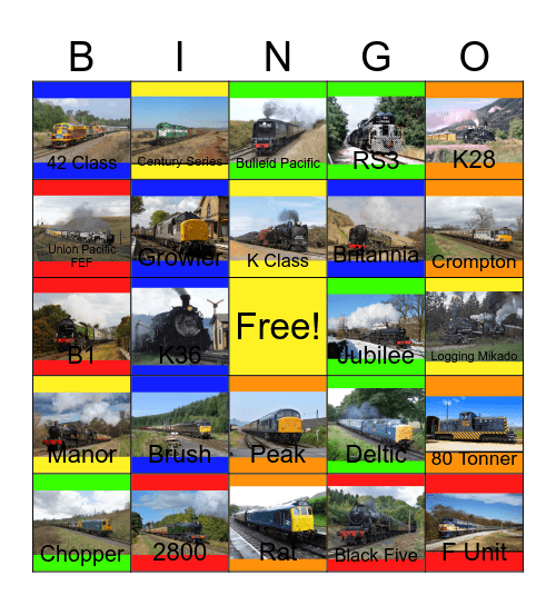 Railroad Journeys around the World Bingo Card