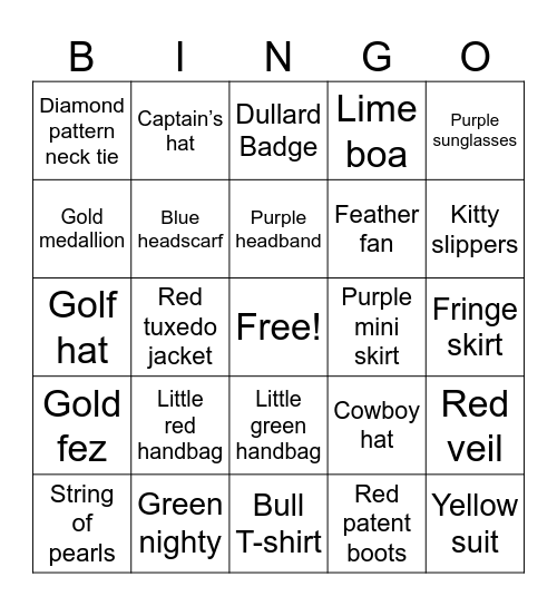 To Wong Foo Bingo Card