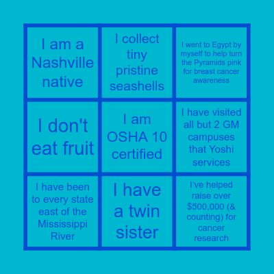 Yoshi, Inc. 2023 Team Trek Bingo! Bingo Card