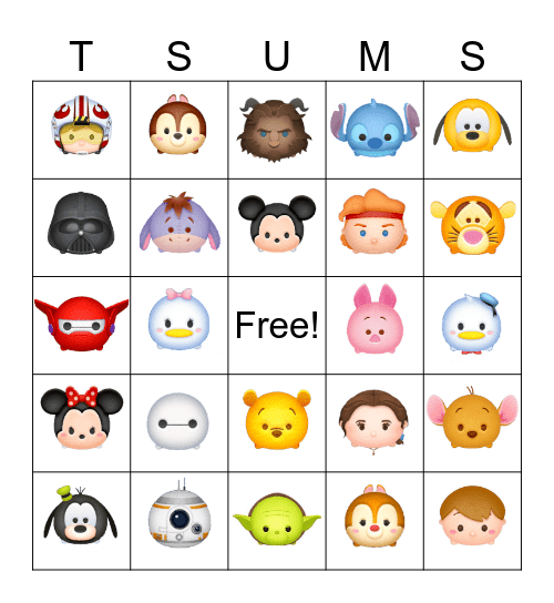 TSUM TSUMS Bingo Card