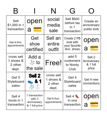Women's Shoes Bingo 👠👟 Bingo Card