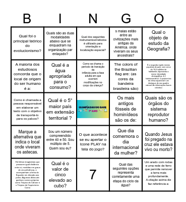 OLIMPÍADAS DO SAEB DA JOÃO MOTOSO Bingo Card