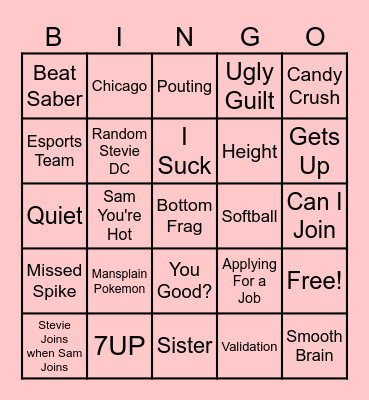 The 7UP Rizzler Bingo Card