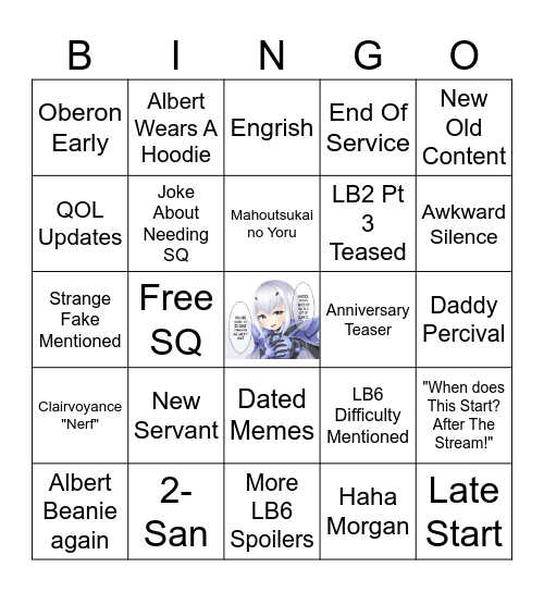 LB6 Pt 2 bingo Card