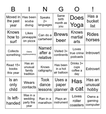 IT Assurance Icebreaker Bingo Card