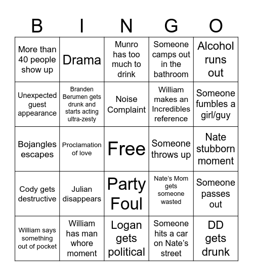 Summer Palooza Bingo 7 Bingo Card