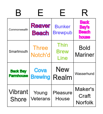 Beer Bingo! Bingo Card