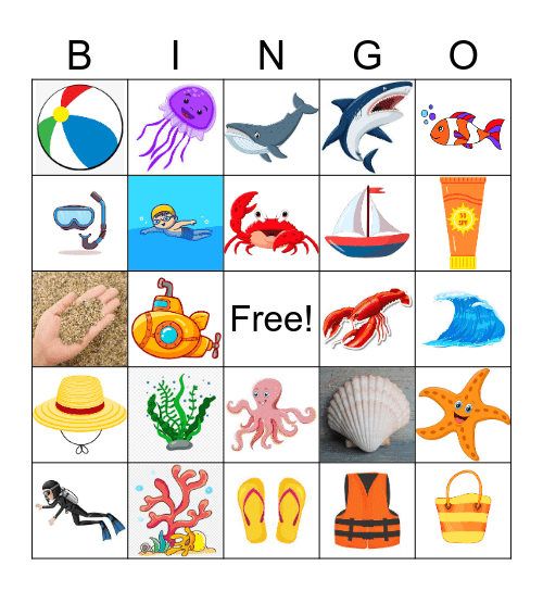 Down by the sea Bingo Card