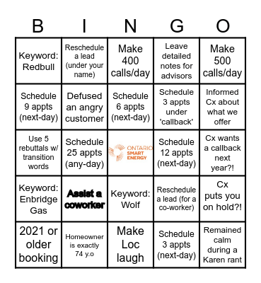 OSE BINGO Card