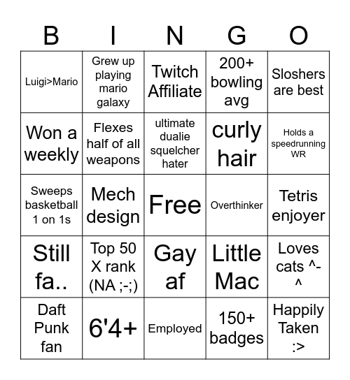 flingking bingo Card