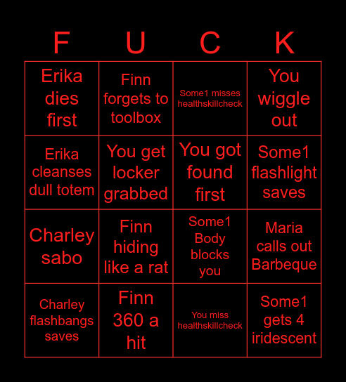 ERIKA FINN CHURLZ MARIA Bingo Card