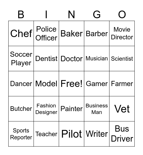 "What are you interested in" BINGO Card