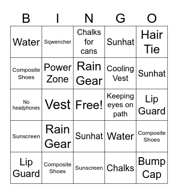 Summer of Safety Bingo Card