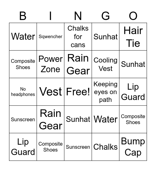 Summer of Safety Bingo Card