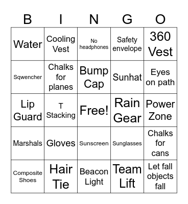 Summer of Safety Bingo Card