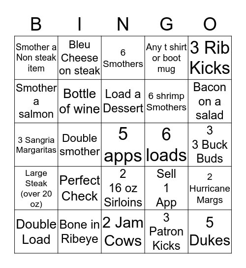 UpSell Bingo Card