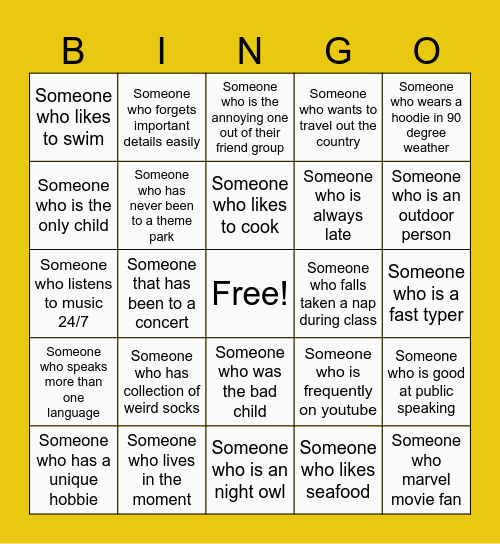 Bridges Bingo Card