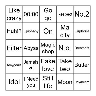 @Veronic17928864 Bingo Card