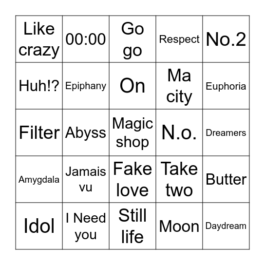 @Veronic17928864 Bingo Card