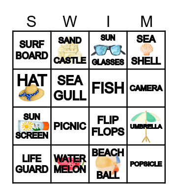 BEACH BINGO! Bingo Card