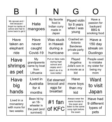 Echelon - Game 2 Bingo Card