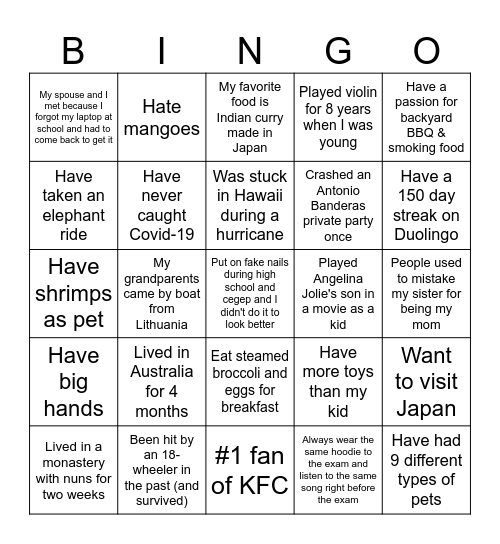 Echelon - Game 2 Bingo Card