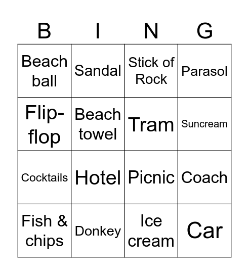 Holidays Bingo Card